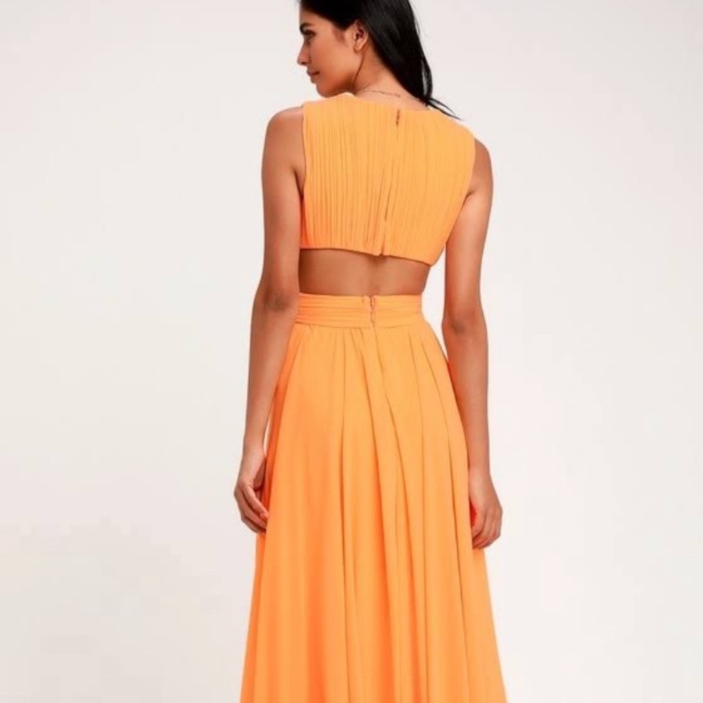 Lulus orange maxi dress! Work once!